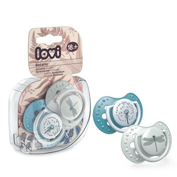 Canpol Lovi, smoczek uspokajający silikonowy, dynamiczny, Botanic Boy, 18 m+, 2 szt.