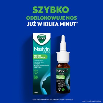 Nasivin Sinex Aloes i Eukaliptus,0,5mg/ml,aer.do nosa, 15 ml