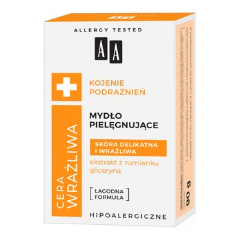 AA Cera Wrażliwa, Mydło pielęgnujące, skóra delikatna i wrażliwa, 90 g