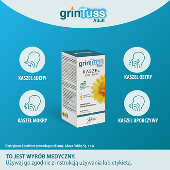 GrinTuss Adult, syrop na kaszel suchy i mokry, 128 g