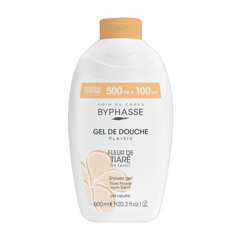 Byphasse Plaisir, żel pod prysznic z ekstraktem z kwiatów tiare, 600 ml