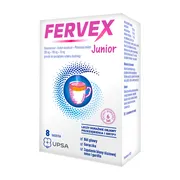 Fervex Junior, granulat bez cukru, 8 saszetek