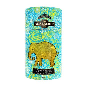 Adalbert's tea, Pineapple & Cinnamon, czarna herbata liściasta w puszce, 100 g