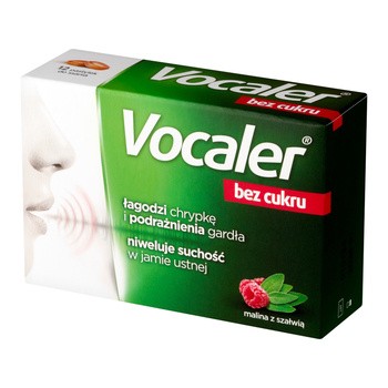 Vocaler bez cukru, pastylki do ssania, 12 szt.
