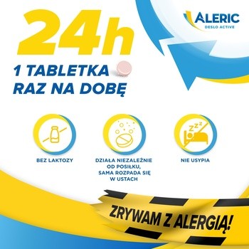 Aleric Deslo Active 5mg, 10 tabletek, na alergię i katar sienny