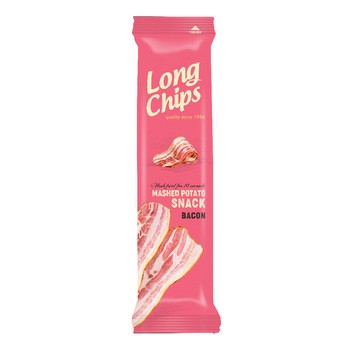 Long Chips Bacon, chipsy ziemniaczane o smaku bekonu, 75 g