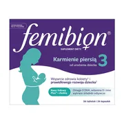 Femibion 3 Karmienie Piersią Cholina, DHA, Kwas Foliowy Plus, tabletki powlekane + kapsułki miękkie, 56 szt. + 56 szt.