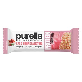 Purella Superfoods, Beza truskawkowa, baton proteinowy, 45 g