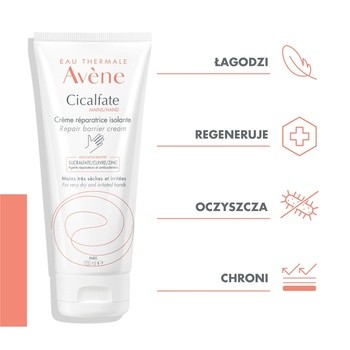 Avene Eau Thermale Cicalfate, regenerujący krem do rąk, efekt bariery, 100 ml