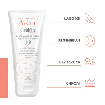 Avene Eau Thermale Cicalfate, regenerujący krem do rąk, efekt bariery, 100 ml