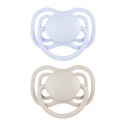 Canpol Babies, smoczek silikonowy DentalAir 0-6 m symetryczny, kremowy, 2 szt.