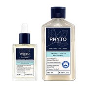 Zestaw Phyto Scalp Solution, Polleine, wzmacniający koncentrat przywracający równowagę skóry głowy, 30 ml + Anti-Pellicules, szampon przeciwłupieżowy, 250 ml
