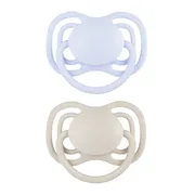 Canpol Babies, smoczek silikonowy DentalAir 6-18 m symetryczny, niebieski, 2 szt.