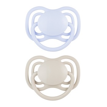 Canpol Babies, smoczek silikonowy DentalAir 6-18 m symetryczny, niebieski, 2 szt.