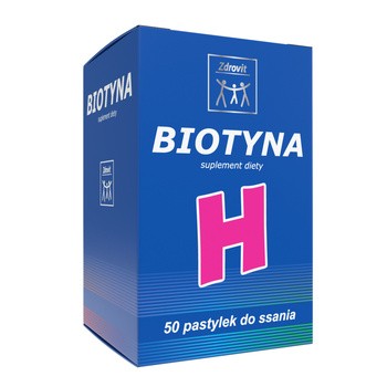 Zdrovit Biotyna, pastylki do ssania o smaku ananasowym, 50 szt.