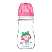 Canpol Easy Start Toys, butelka szerokootworowa, antykolkowa, różowa, 240 ml