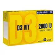 Herbapol Lab D3 Vit 2000 w oleju lnianym, kapsułki, 60 szt.