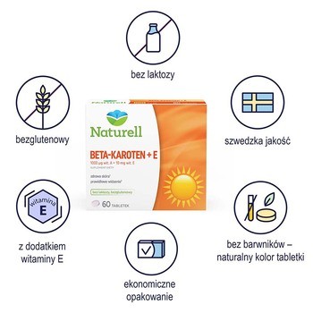 Naturell Beta-Karoten + E, tabletki, 60 szt.