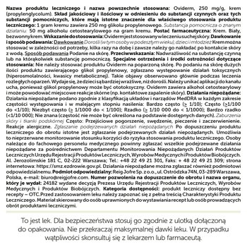 Oviderm, 250 mg/g, krem, 100 g