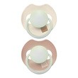 Canpol Lovi Prime, Smoczek silikonowy dynamiczny, Ivory Glow/Blush Glow, 6-18m, 2 szt.
