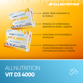 Zestaw 2 x Allnutrition Vit D3 4000, kapsułki, 60 szt.