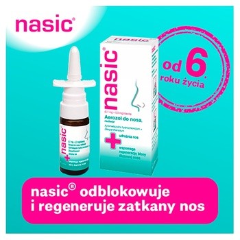 Nasic, (0,1mg+5mg)/dawkę, aerozol do nosa, 10 ml