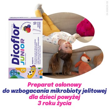 Dicoflor Junior, proszek w saszetkach, smak owoce leśne, 10 szt.