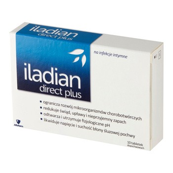 Iladian direct plus, tabletki dopochwowe, 10 szt.