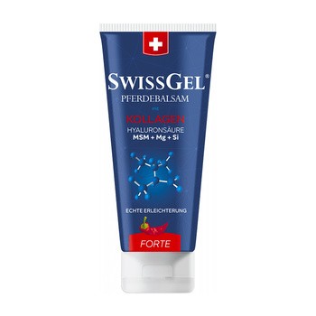 SwissGel, końska maść z kolagenem morskim forte, rozgrzewająca, 200 ml