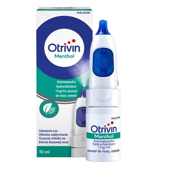 Zestaw 2x Otrivin Menthol, 1 mg/ml, aerozol do nosa, 10 ml