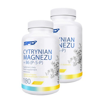 Zestaw 2x SFD Cytrynian Magnezu + B6 (P-5-P), tabletki, 180 szt.