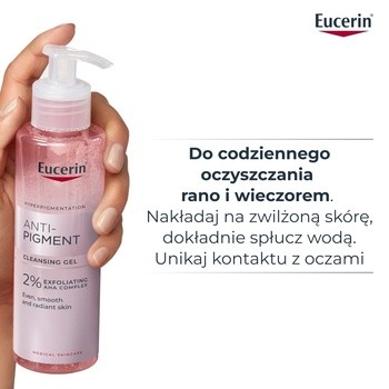 Eucerin Anti-Pigment, żel oczyszczający do twarzy, 2% kompleks kwasów AHA, 400ml