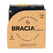 Bracia Mydlarze, węglowe mydło w kostce z olejem lnianym, Węgiel kokosowy z lukrecją, 120 g