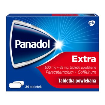 Panadol Extra, 500 mg + 65 mg, tabletki powlekane, 24 szt.