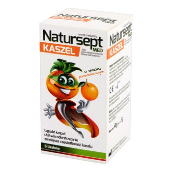 Natursept MED kaszel, lizaki o smaku pomarańczowym, 6 szt.