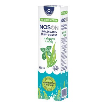Noson, udrażniający spray do nosa z aloesem i miętą, hipertoniczny, 120 ml