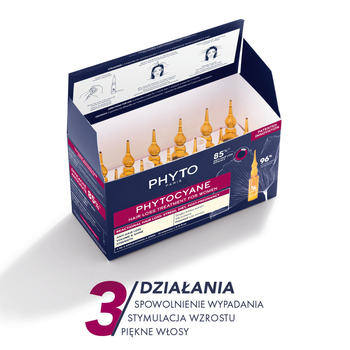 Phytocyane, kuracja przeciw wypadaniu włosów dla kobiet, 12 ampułek