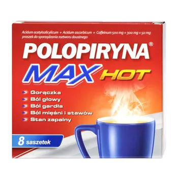 Polopiryna Max Hot, proszek do sporządzania roztworu doustnego, 8 saszetek