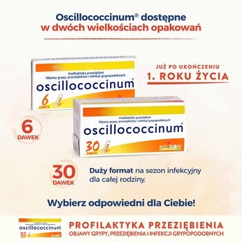 Oscillococcinum na przeziębienie i grypę, granulki, 30 pojemników jednodawkowych po 1 g