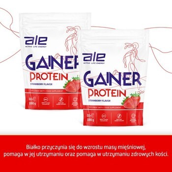 Zestaw 3 x ALE Gainer Protein Strawberry Flavor
