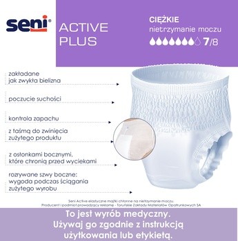 Seni Active Plus, majtki chłonne, rozmiar XXL, 10 szt.