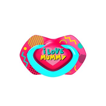 Canpol Babies, smoczek silikonowy, symetryczny, Neon Love, 18 m +, pink, 2 szt.