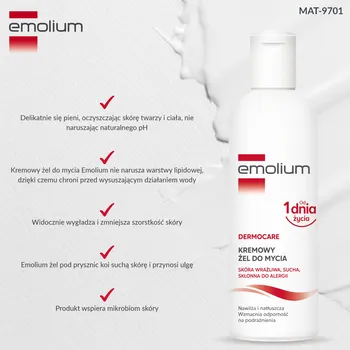 Emolium Dermocare, kremowy żel do mycia, 200 ml