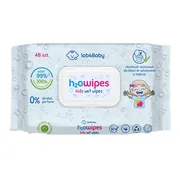 Lab4Baby, H2O Wet Wipes Kids, chusteczki celulozowe dla dzieci, 48 szt