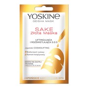 Yoskine Geisha Mask, maska na złotej tkaninie Sake, liftingująca i rozświetlająca SOS, 20 ml