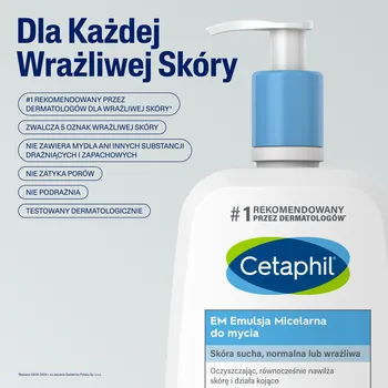 Cetaphil EM, emulsja micelarna do mycia, 500 ml