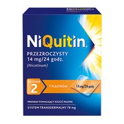 Niquitin przezroczysty, 14 mg/24 h, system transdermalny 78 mg, stopień 2, plastry, 7 szt.