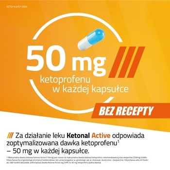 Ketonal Active, 50 mg, kapsułki twarde, 10 szt.