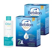 Zestaw 2x Bebilon 2 Advance Pronutra, mleko następne po 6. miesiącu, 1000 g + Oillan Derm+, emulsja do kąpieli, 200 ml