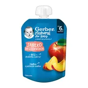 Gerber Natural, Deserek jabłko, brzoskwinia, tubka, 6 m+, 80 g